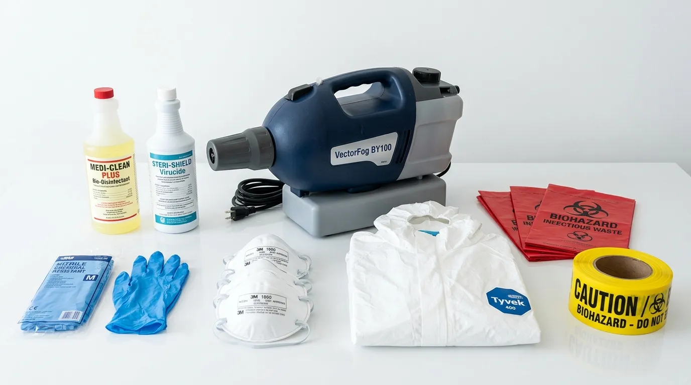 Professional biohazard remediation crew working in Twin Rivers